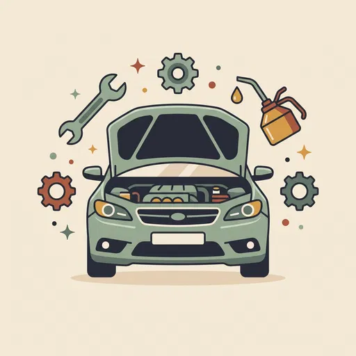 Auto Repair Sedan Vector Clipart
