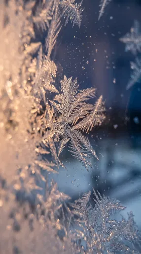 Macro Frost Crystals on Windowpane