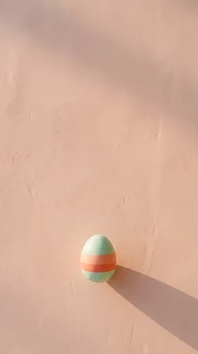 Minimalist Pastel Striped Easter Egg