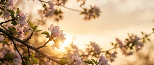 Golden Hour Spring Apple Blossoms