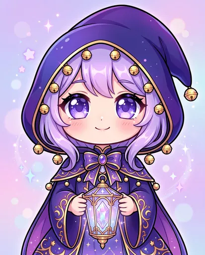 Chibi Mystic Guardian With Crystal Lantern