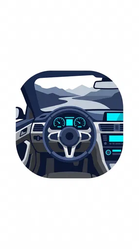 Modern Car Cockpit Vector Icon