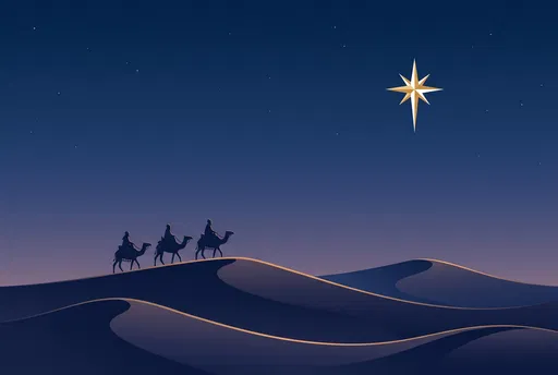 Three Wise Men Following the Star