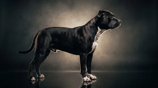 Black and White Dog Studio Portrait