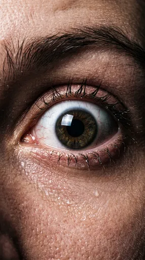 Macro Close-Up of Wide Terrified Eye