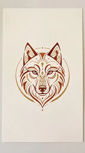 Minimalist Geometric Wolf Emblem on Paper