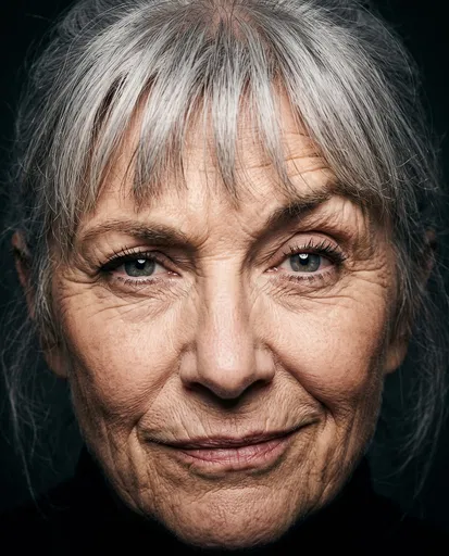Close-Up Portrait of Expressive Senior Woman