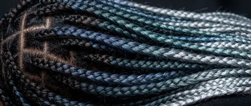 Macro Close-Up of Ombre Box Braids