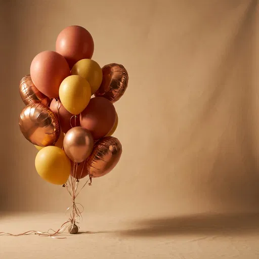 Terracotta Yellow and Copper Balloon Bouquet