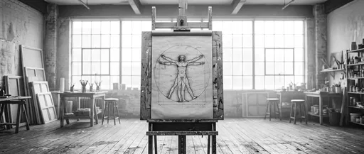 Anatomical Sketch on Easel in Studio