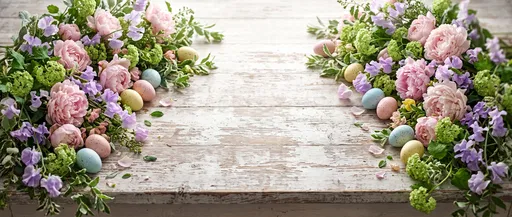 Spring Pastel Florals and Easter Eggs Frame