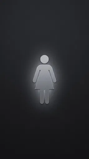 Backlit Silver Female Restroom Icon