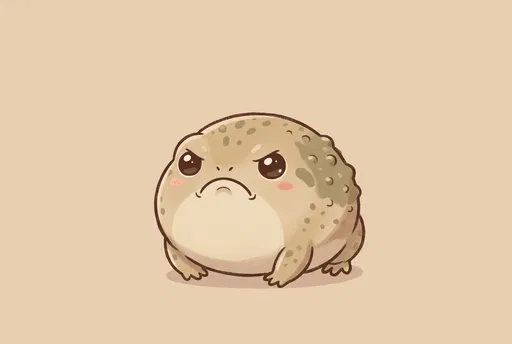Grumpy Cute Kawaii Desert Rain Frog