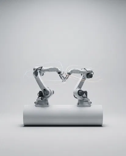 Robotic Arms With Light Trails