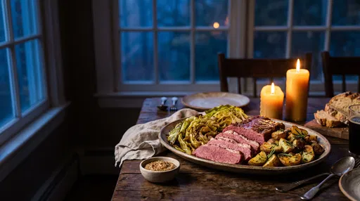 Corned Beef and Cabbage Dinner by Candlelight