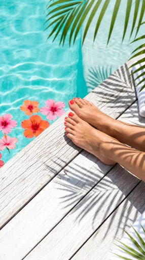 Woman's Feet by Tropical Spa Pool