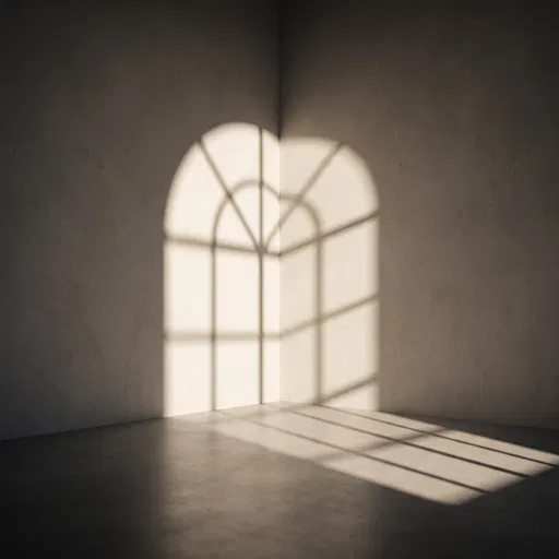 Arched Window Light in Minimalist Corner