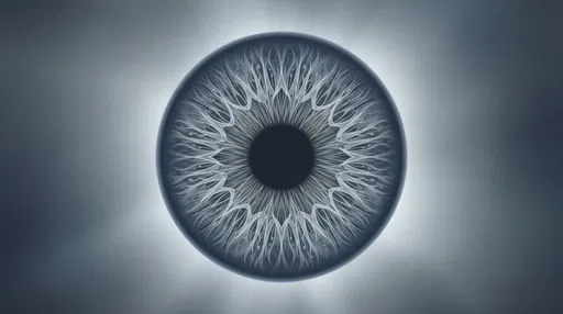 Symmetrical Blue Gray Iris Graphic Art