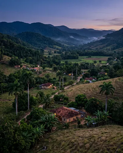Rural Cuban Valley at Blue Hour