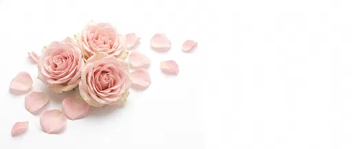Blush Pink Roses on White Background