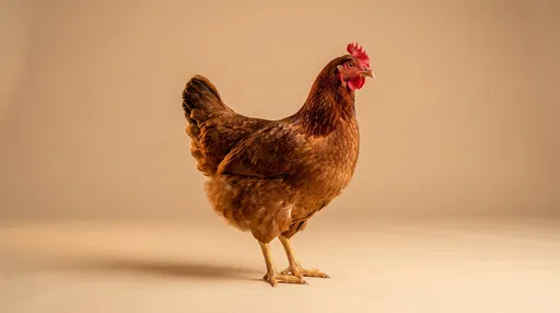 Brown Laying Hen in Warm Studio