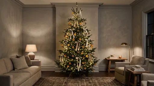 Minimalist Living Room With Christmas Tree