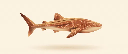 Stylized Terracotta Whale Shark Illustration