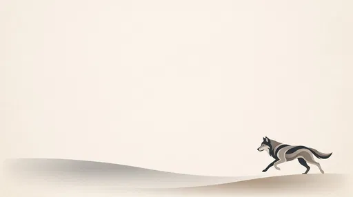 Minimalist Stylized Wolf on Neutral Background