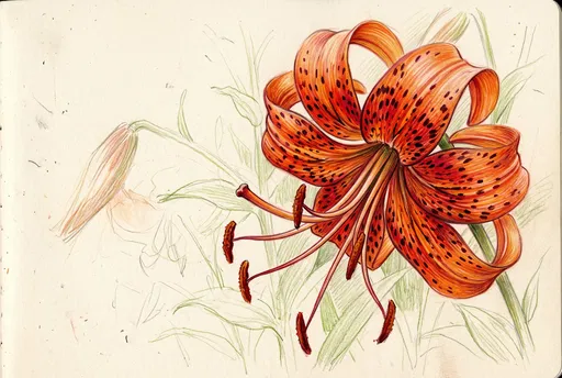 Colored Pencil Tiger Lily Sketch
