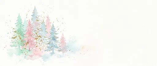 Pastel Watercolor Pine Trees Banner