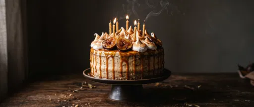 Rustic Fig and Meringue Birthday Cake