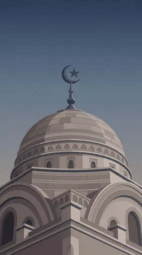 Stylized Mosque Dome at Twilight