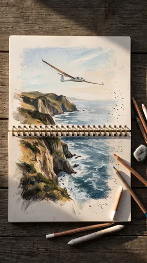 Sketchbook Pastel Drawing of Coastal Glider
