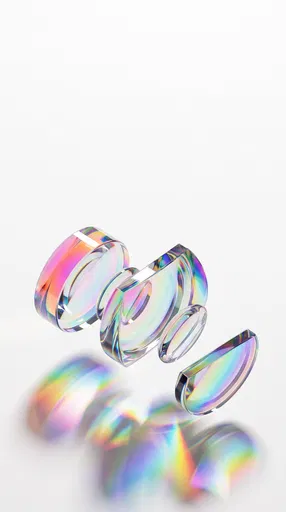 Floating Dichroic Rainbow Glass Lenses