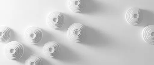 Minimalist White Tiered Cylinders Flatlay Background