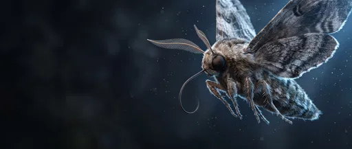 Close-Up of Flying Sphinx Moth at Night