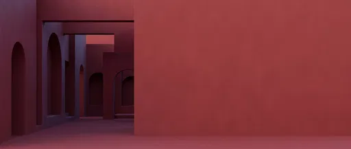 Minimalist Red Architectural Archways Background