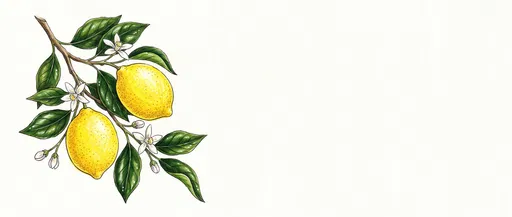 Hand-Drawn Lemon Branch Illustration