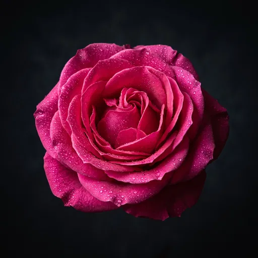 Macro Pink Rose With Water Droplets