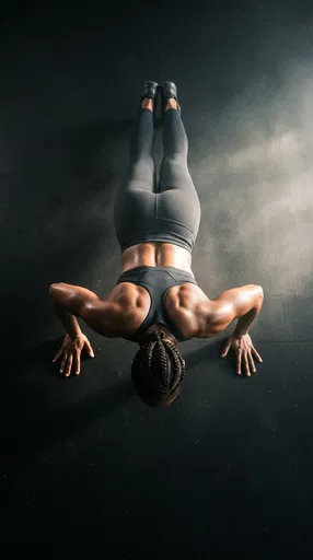 Overhead View of Woman Doing Push-Ups