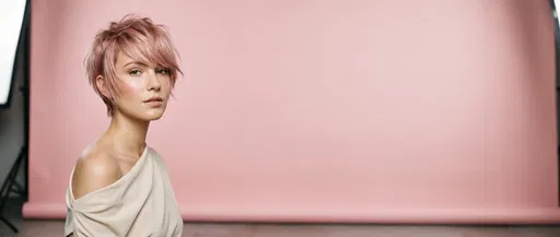 Woman With Rose Gold Pixie Cut