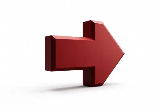 3D Red Beveled Arrow Pointing Right
