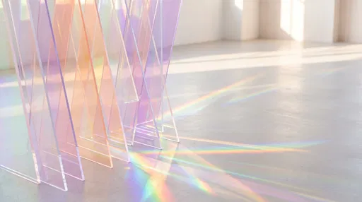 Iridescent Acrylic Panels Casting Rainbow Caustics