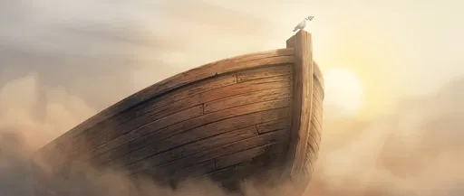 White Dove on Wooden Ark Prow
