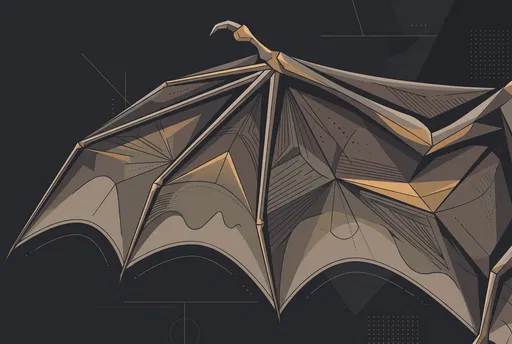Geometric Bat Wing Vector Illustration