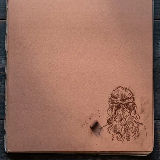 Terracotta Sketchpad With Curly Hair Drawing