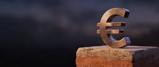Bronze Euro Symbol on Stone Plinth