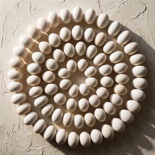 Overhead View of White Eggs Pattern