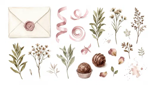 Watercolor Valentine Envelope and Botanical Clipart Set