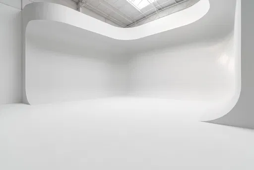 Empty White Cyclorama Photography Studio Background